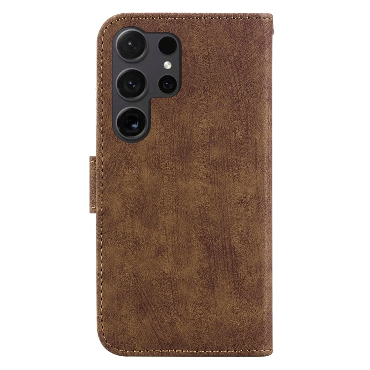 For Samsung Galaxy S25 Ultra 5G Little Tiger Embossed Leather Phone Case(Brown) - Galaxy S24 Ultra 5G Cases by buy2fix | Online Shopping UK | buy2fix