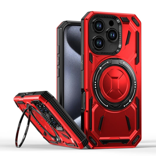 For iPhone 16 Pro Armor II Series MagSafe Magnetic Holder Phone Case(Red) - iPhone 16 Pro Cases by buy2fix | Online Shopping UK | buy2fix