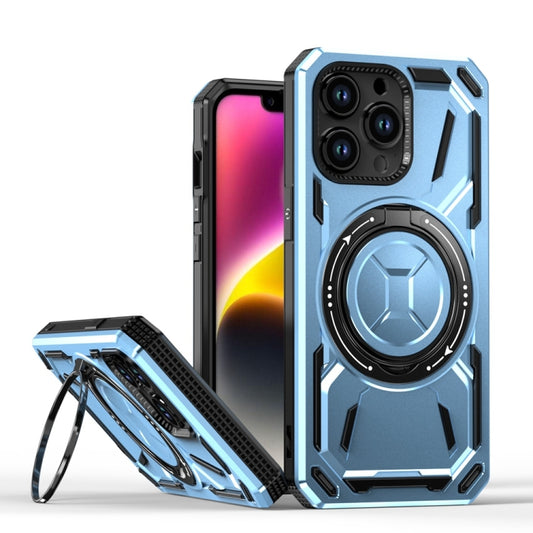 For iPhone 13 Pro Armor II Series MagSafe Magnetic Holder Phone Case(Light Blue) - iPhone 13 Pro Cases by buy2fix | Online Shopping UK | buy2fix