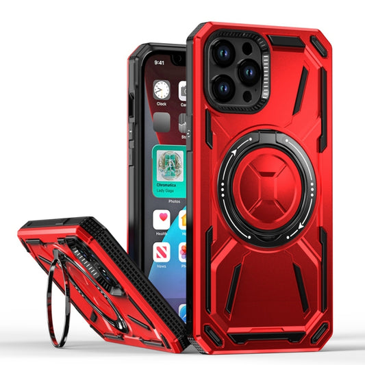 For iPhone 12 Pro Max Armor II Series MagSafe Magnetic Holder Phone Case(Red) - iPhone 12 Pro Max Cases by buy2fix | Online Shopping UK | buy2fix