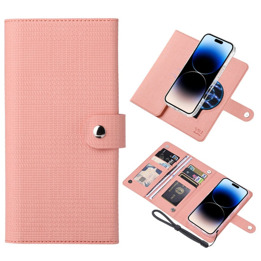 For iPhone 14 Pro Max ViLi GHA-C Series RFID MagSafe Magnetic Flip Leather Phone Case(Pink) - iPhone 14 Pro Max Cases by ViLi | Online Shopping UK | buy2fix