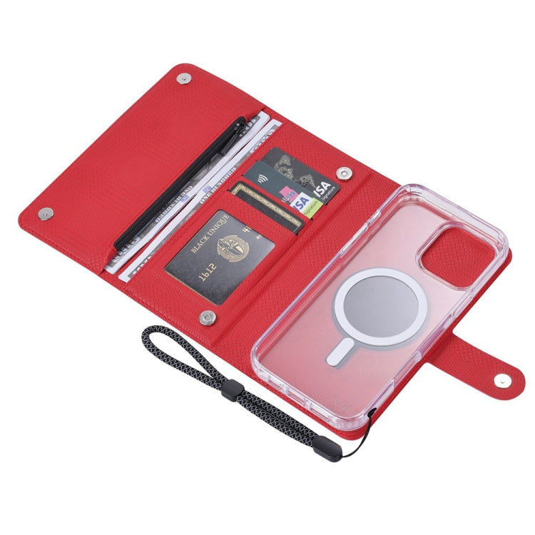 For iPhone 15 Plus ViLi GHB-C Series RFID MagSafe Magnetic Flip Leather Phone Case(Red) - iPhone 15 Plus Cases by ViLi | Online Shopping UK | buy2fix