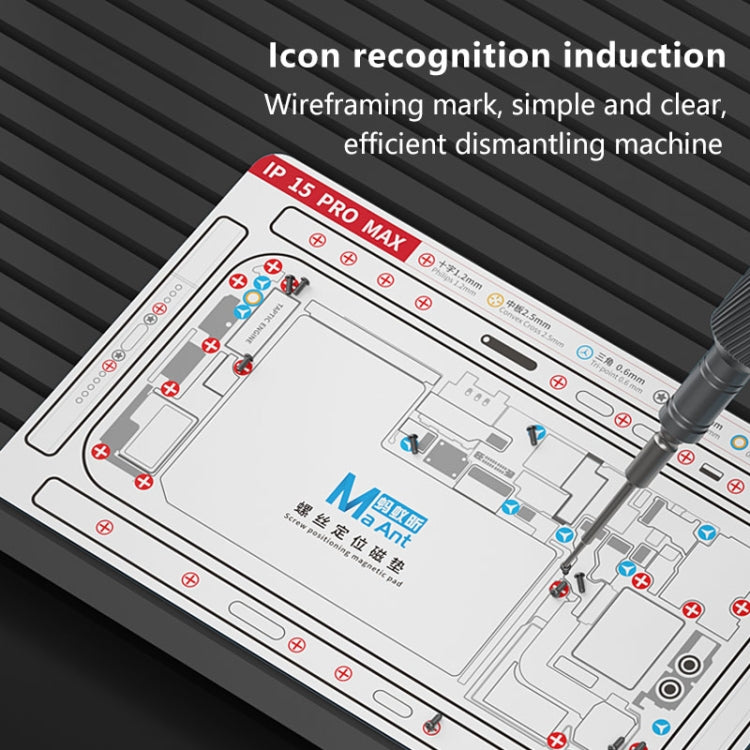 For iPhone 14 Plus MaAnt Double-sided Screw Positioning Flexible Soft Magnetic Pad - Magnetic Screws Mat by buy2fix | Online Shopping UK | buy2fix