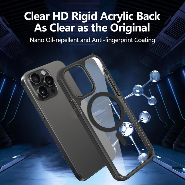 For iPhone 11 MagSafe Acrylic Hybrid TPU Phone Case(Black + White) - iPhone 11 Cases by buy2fix | Online Shopping UK | buy2fix