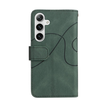 For Samsung Galaxy S25 / S24 5G Dual-color 9 Card Slots Zipper Wallet Leather Phone Case(Green) - Galaxy S25 5G Cases by buy2fix | Online Shopping UK | buy2fix