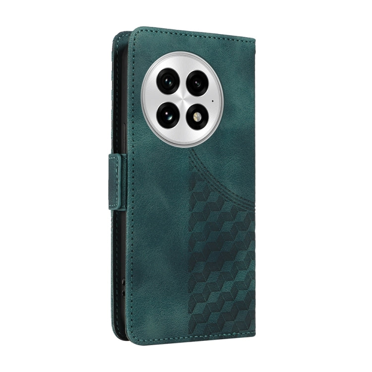 For OnePlus 13 Embossed Rhombus Starry Leather Phone Case(Green) - OnePlus Cases by buy2fix | Online Shopping UK | buy2fix