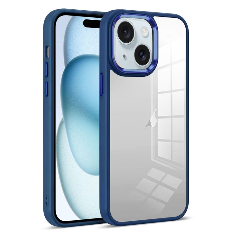 For iPhone 15 Colorful Armor Transparent Phone Case(Blue) - iPhone 15 Cases by buy2fix | Online Shopping UK | buy2fix