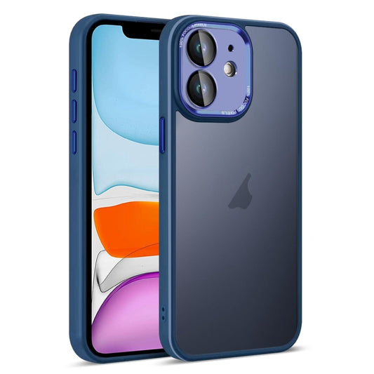 For iPhone 11 Colorful Armor Lens Film Translucent Skin Feel Phone Case(Blue) - iPhone 11 Cases by buy2fix | Online Shopping UK | buy2fix