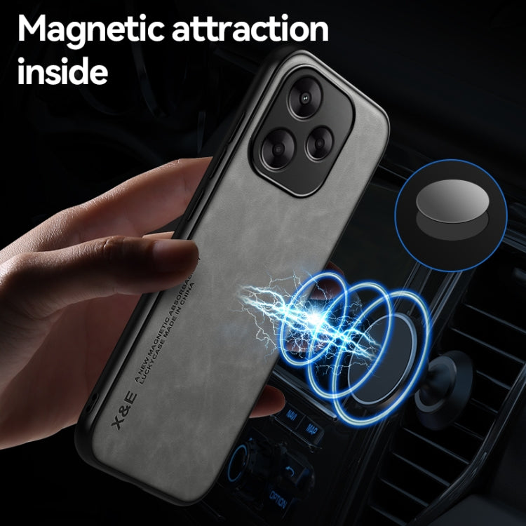 For Redmi K70 Ultra Skin Feel Magnetic Leather Back Phone Case(Light Grey) - Xiaomi Cases by buy2fix | Online Shopping UK | buy2fix