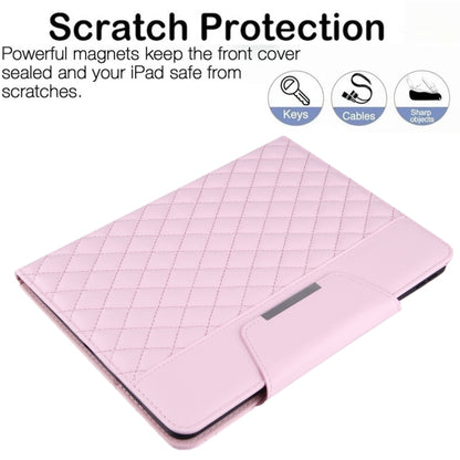 For iPad Pro 11 2024 Checkered Hardware Buckle Leather Smart Tablet Case(Pink) - iPad Pro 11 2024 Cases by buy2fix | Online Shopping UK | buy2fix