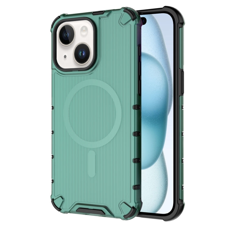 For iPhone 15 Plus Grating Airbag Shockproof MagSafe Frosted Phone Case(Green) - iPhone 15 Plus Cases by buy2fix | Online Shopping UK | buy2fix