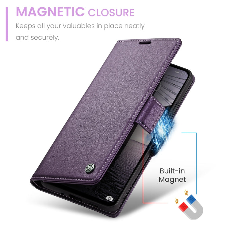 For Redmi 13 CaseMe 023 Butterfly Buckle Litchi Texture RFID Anti-theft Leather Phone Case(Pearly Purple) - Redmi 13 Cases by CaseMe | Online Shopping UK | buy2fix