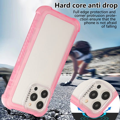 For iPhone 16 Plus Transparent Matte TPU Hybrid PC 3-in-1 Phone Case(Pink) - iPhone 16 Plus Cases by buy2fix | Online Shopping UK | buy2fix