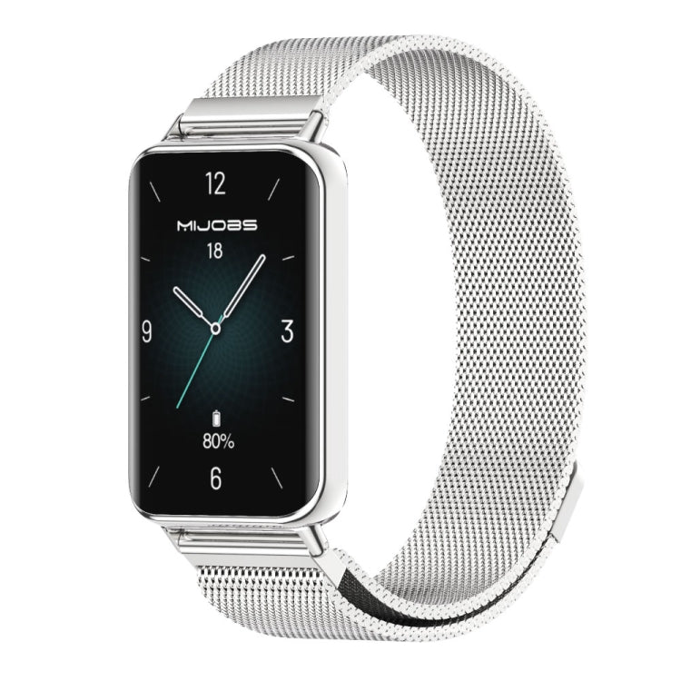 For Honor Band 9 MIJOBS Milan Magnetic Stainless Steel Watch Band(Silver) - Watch Bands by MIJOBS | Online Shopping UK | buy2fix