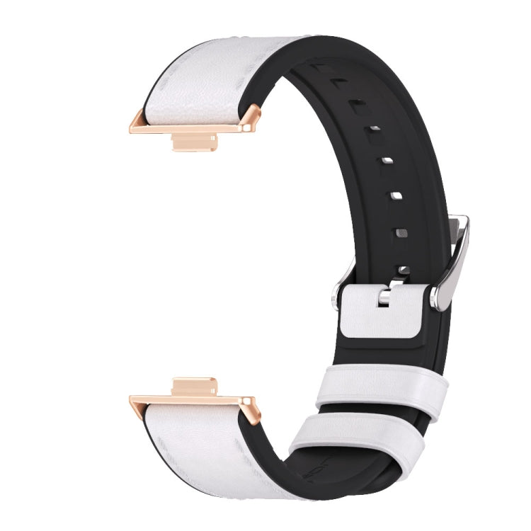 For Huawei Watch Fit3 MIJOBS TPU Leather Watch Band(White Rose Gold) - Watch Bands by MIJOBS | Online Shopping UK | buy2fix