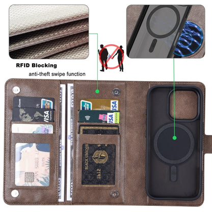 For iPhone 16 Pro ViLi GVA Series MagSafe Magnetic RFID Leather Phone Case(Coffee) - iPhone 16 Pro Cases by ViLi | Online Shopping UK | buy2fix