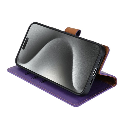 For iPhone 16 Pro N.BEKUS CSJ-P1 Solid Color Leather Phone Case(Purple) - iPhone 16 Pro Cases by N.BEKUS | Online Shopping UK | buy2fix