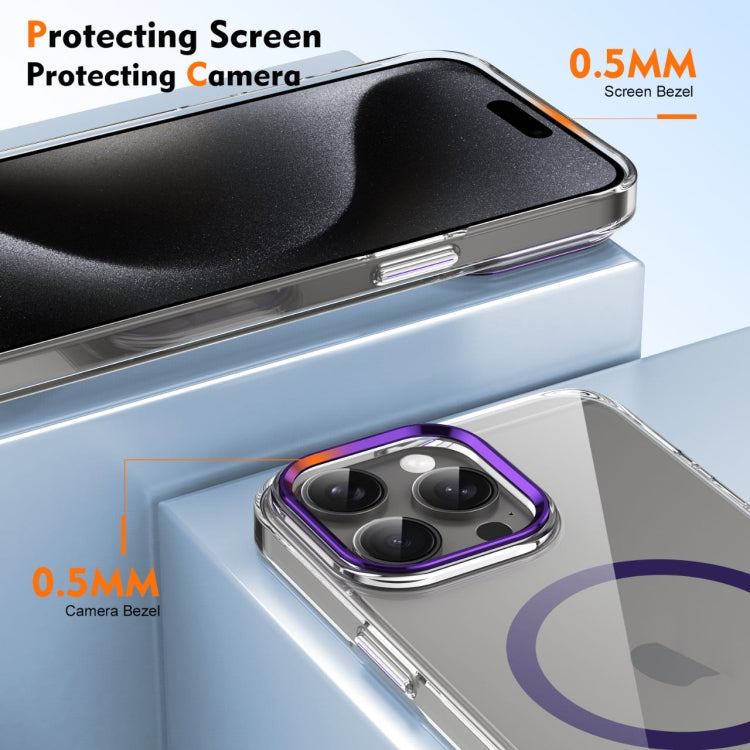 For iPhone 16 Pro Max Ice Feel HD Transparent MagSafe PC Full Coverage Phone Case(Purple) - iPhone 16 Pro Max Cases by buy2fix | Online Shopping UK | buy2fix