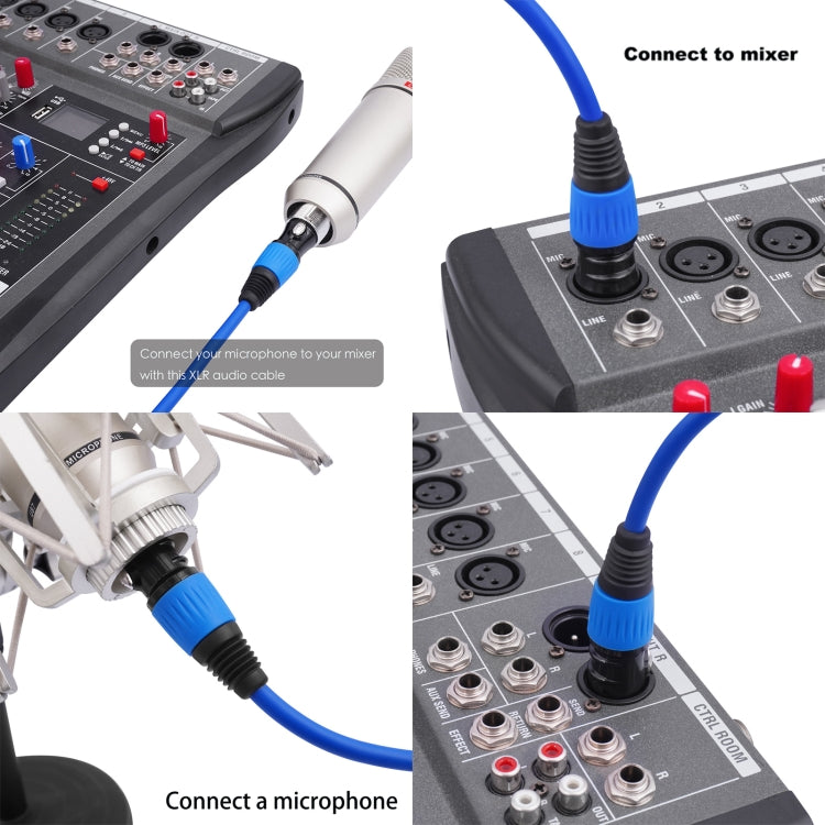 JC1015 XLR 3pin Male to Female Audio Cable, Length:3m(Blue) - Microphone Audio Cable & Connector by buy2fix | Online Shopping UK | buy2fix