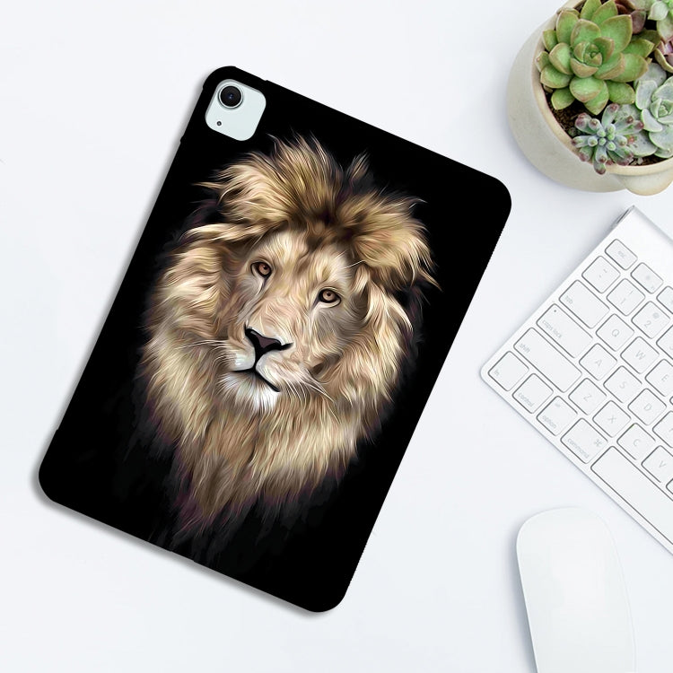 For iPad Air 11 2024 Color Painting Pattern Smart Tablet TPU Case(Lion) - iPad Air 11 2024 Cases by buy2fix | Online Shopping UK | buy2fix