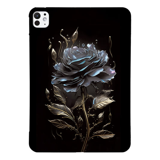 For iPad Pro 11 2024 Color Painting Pattern Smart Tablet TPU Case(Black Rose) - iPad Pro 11 2024 Cases by buy2fix | Online Shopping UK | buy2fix