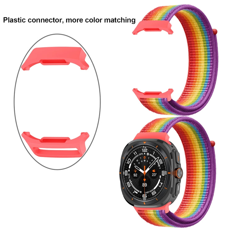 For Samsung Galaxy Watch Ultra 47mm Plastic Connector Nylon Loop Watch Band(Milky White) - Watch Bands by buy2fix | Online Shopping UK | buy2fix