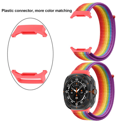 For Samsung Galaxy Watch Ultra 47mm Plastic Connector Nylon Loop Watch Band(Red Black) - Watch Bands by buy2fix | Online Shopping UK | buy2fix