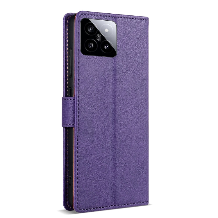 For Xiaomi 14 N.BEKUS CSJ-P1 Solid Color Leather Phone Case(Purple) - 14 Cases by N.BEKUS | Online Shopping UK | buy2fix