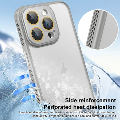 For iPhone 16 Pro Max Side Cooling Skin Feel Frosted Phone Case(Grey) - iPhone 16 Pro Max Cases by buy2fix | Online Shopping UK | buy2fix