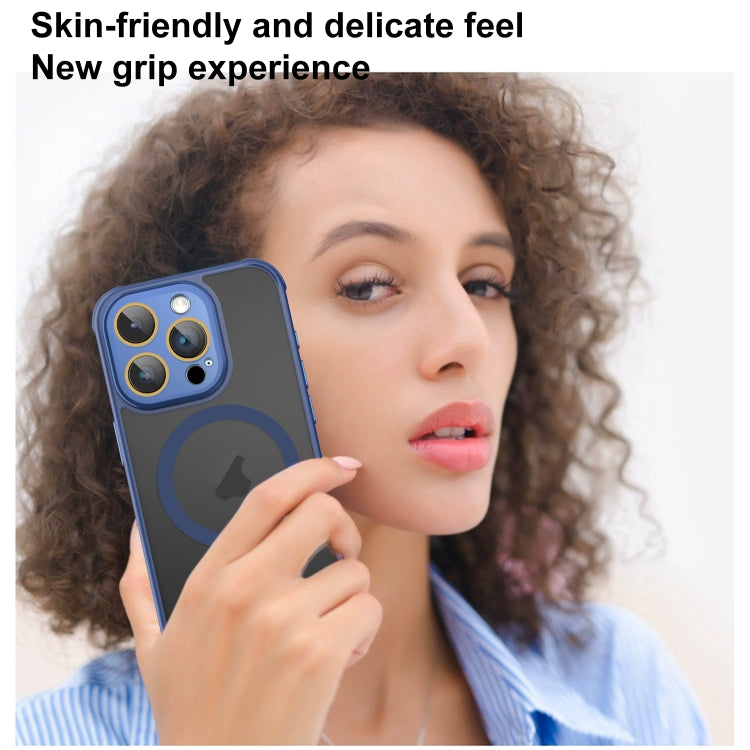 For iPhone 16 Plus Side Cooling Skin Feel Frosted MagSafe Magnetic Phone Case(Blue) - iPhone 16 Plus Cases by buy2fix | Online Shopping UK | buy2fix