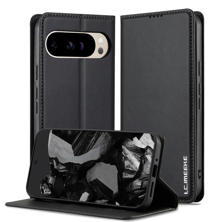 For Google Pixel 9 Pro / 9 LC.IMEEKE L1 Series Frosted Fine Texture PU Phone Case(Black) - Google Cases by LC.IMEEKE | Online Shopping UK | buy2fix