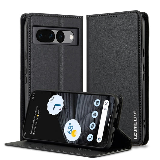 For Google Pixel 7 Pro 5G LC.IMEEKE L1 Series Frosted Fine Texture PU Phone Case(Black) - Google Cases by LC.IMEEKE | Online Shopping UK | buy2fix