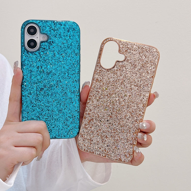 For iPhone 16 Plus Glitter Powder Shockproof TPU Phone Case(Rose Gold) - iPhone 16 Plus Cases by buy2fix | Online Shopping UK | buy2fix