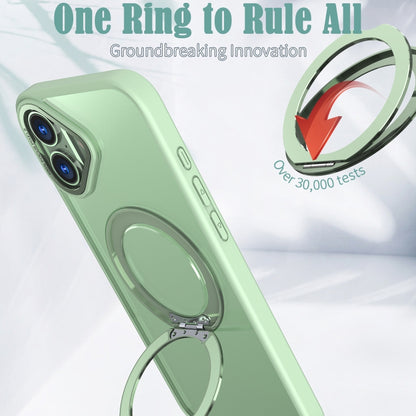 For iPhone 16 Wing Series MagSafe Magnetic Ring Holder Phone Case(Avocado Green) - iPhone 16 Cases by buy2fix | Online Shopping UK | buy2fix