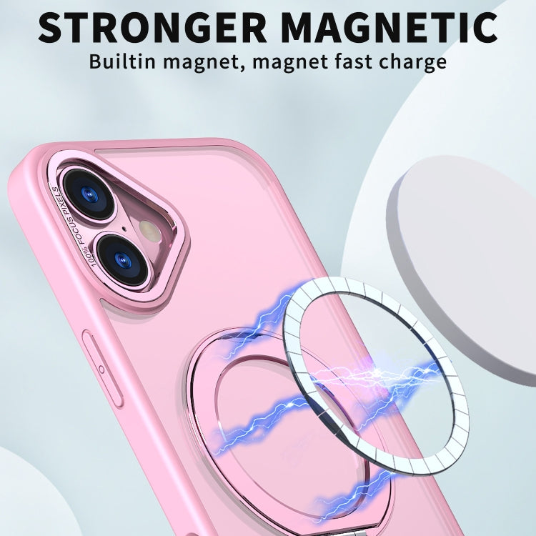 For iPhone 16 Wing Series MagSafe Magnetic Ring Holder Phone Case(Pink) - iPhone 16 Cases by buy2fix | Online Shopping UK | buy2fix