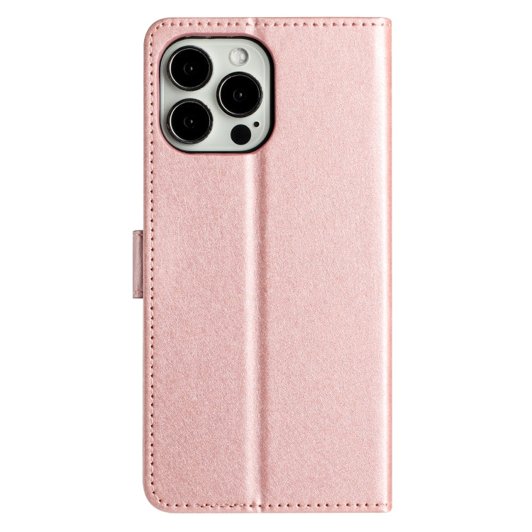 For iPhone 16 Pro Max Silk Texture Horizontal Flip Leather Phone Case(Rose Gold) - iPhone 16 Pro Max Cases by buy2fix | Online Shopping UK | buy2fix