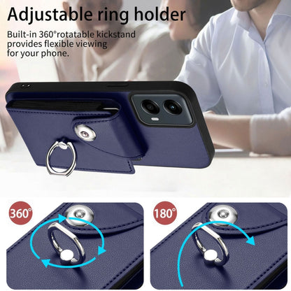 For Motorola Moto G 5G 2024 Organ Card Bag Ring Holder Phone Case(Blue) - Motorola Cases by buy2fix | Online Shopping UK | buy2fix