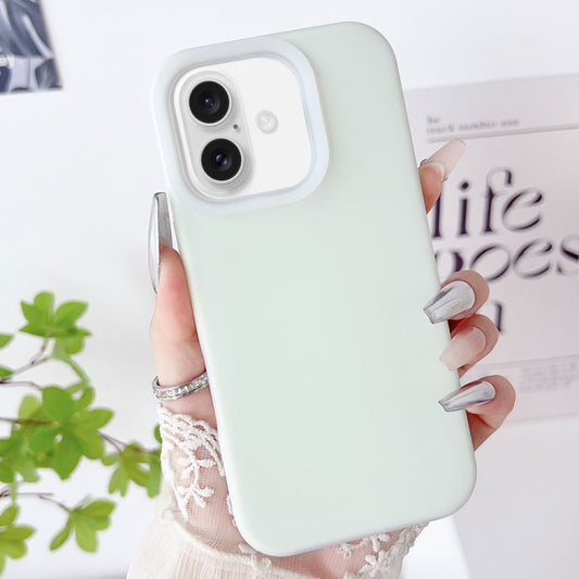 For iPhone 16 PC Hybrid Liquid Silicone Jelly Phone Case(Light Green) - iPhone 16 Cases by buy2fix | Online Shopping UK | buy2fix