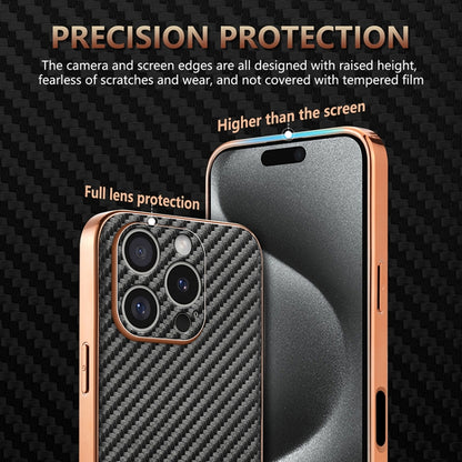 For iPhone 16 Pro AZNS Electroplated Edge Carbon Fiber Texture Phone Case(Green) - iPhone 16 Pro Cases by AZNS | Online Shopping UK | buy2fix