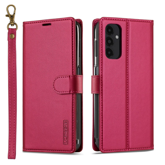 For Samsung Galaxy A14 4G / A14 5G LC.IMEEKE L2 Series Detachable Magsafe PU Phone Case with Lanyard(Red) - Galaxy Phone Cases by LC.IMEEKE | Online Shopping UK | buy2fix