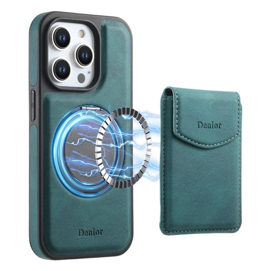 For iPhone 16 Pro Max Denior D20 Skin Feel MagSafe Holder Detachable Card Slot Phone Case(Blue) - iPhone 16 Pro Max Cases by Denior | Online Shopping UK | buy2fix