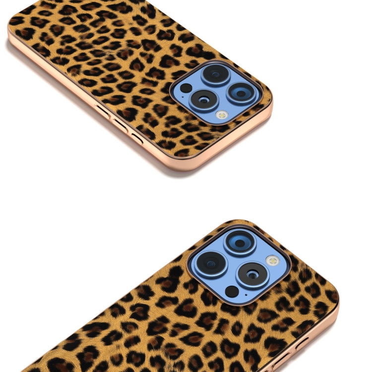 For iPhone 16 Pro Max Nano Plating Leopard Print Phone Case(Brown) - iPhone 16 Pro Max Cases by buy2fix | Online Shopping UK | buy2fix