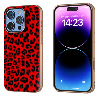 For iPhone 16 Pro Max Nano Plating Leopard Print Phone Case(Red) - iPhone 16 Pro Max Cases by buy2fix | Online Shopping UK | buy2fix