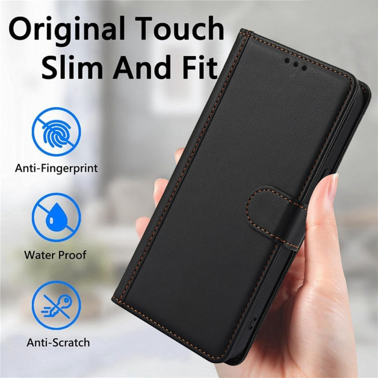 For iPhone 16 Skin Feel Pure Color Card Slots Leather Phone Case with Dual Lanyard(Black) - iPhone 16 Cases by buy2fix | Online Shopping UK | buy2fix