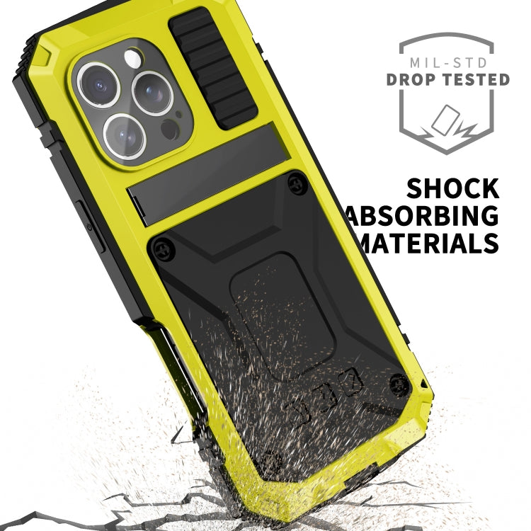 For iPhone 16 Pro Max R-JUST Life Waterproof Dustproof Shockproof Phone Case(Yellow) - iPhone 16 Pro Max Cases by R-JUST | Online Shopping UK | buy2fix