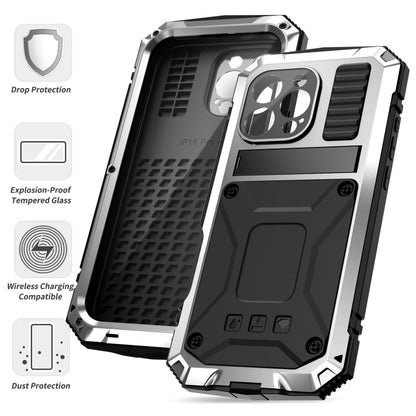 For iPhone 16 Pro R-JUST Life Waterproof Dustproof Shockproof Phone Case(Silver) - iPhone 16 Pro Cases by R-JUST | Online Shopping UK | buy2fix