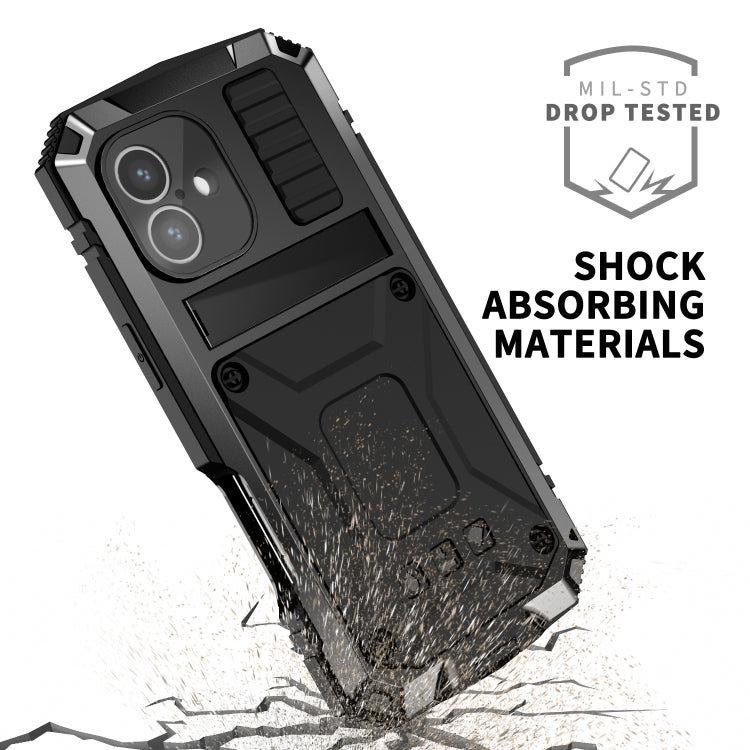 For iPhone 16 R-JUST Life Waterproof Dustproof Shockproof Phone Case(Black) - iPhone 16 Cases by R-JUST | Online Shopping UK | buy2fix