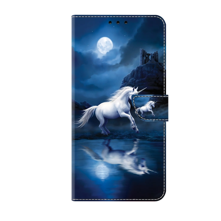 For iPhone 16 Pro Max Crystal Painted Leather Phone case(White Horse) - iPhone 16 Pro Max Cases by buy2fix | Online Shopping UK | buy2fix