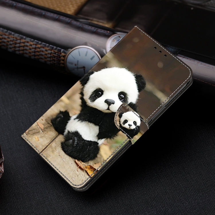 For iPhone 16 Pro Crystal Painted Leather Phone case(Panda) - iPhone 16 Pro Cases by buy2fix | Online Shopping UK | buy2fix