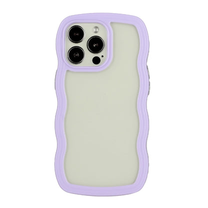 For iPhone 16 Pro Candy Color Wave TPU Clear PC Phone Case(Purple) - iPhone 16 Pro Cases by buy2fix | Online Shopping UK | buy2fix